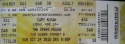 Toronto Ticket Gary Numan October 2010